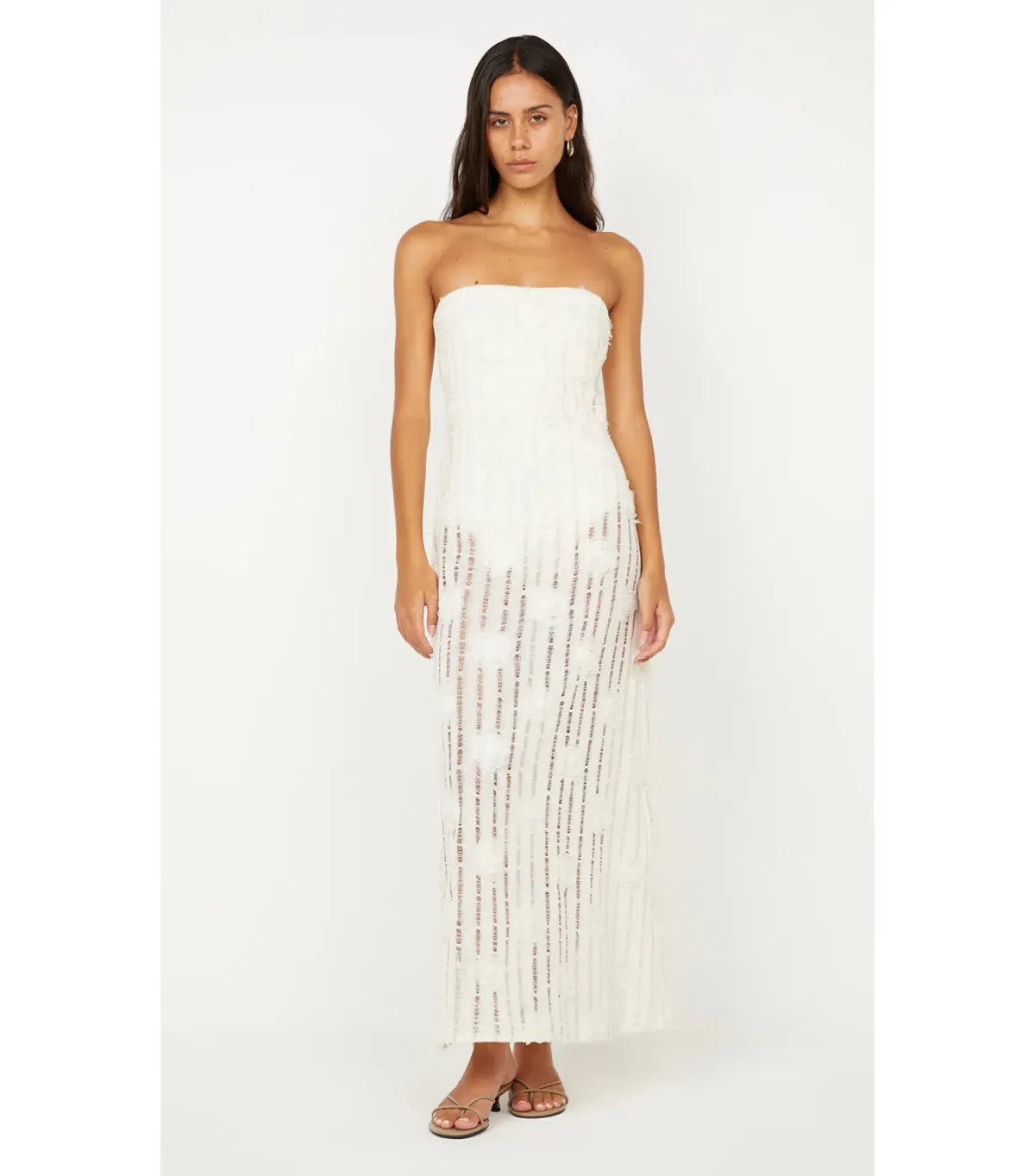 Bec & Bridge Amelie Strapless Maxi Dress in Ivory Size AU 12 - Image 2
