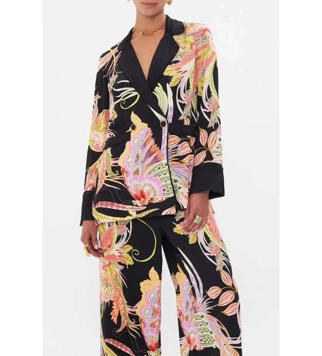 Camilla Relaxed Jacket with Hip pockets in Lady of the Moon Size S / AU 10 for rent on The Volte - main image