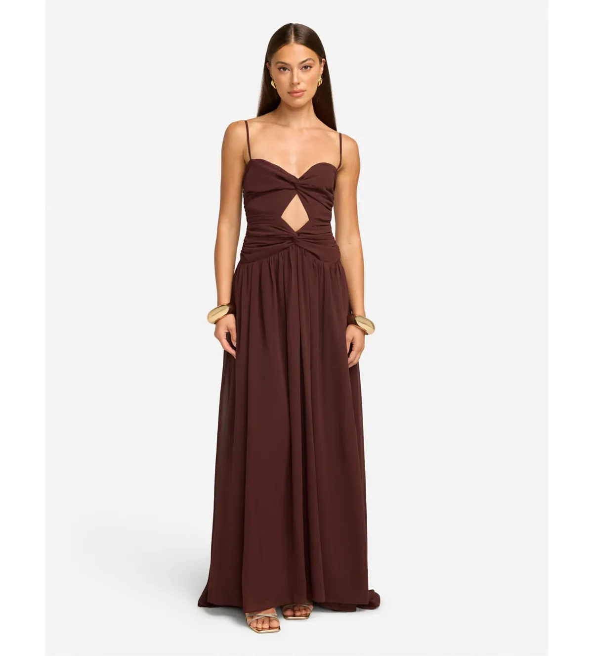 Runaway The Label Camille Maxi Dress in Brown  Size XS/ AU 6 - Image 1
