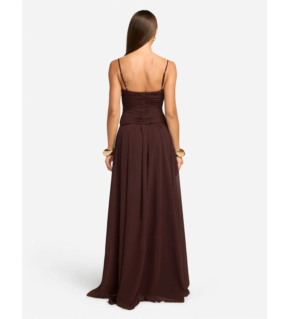 Runaway The Label Camille Maxi Dress in Brown  Size XS/ AU 6 - Image 5
