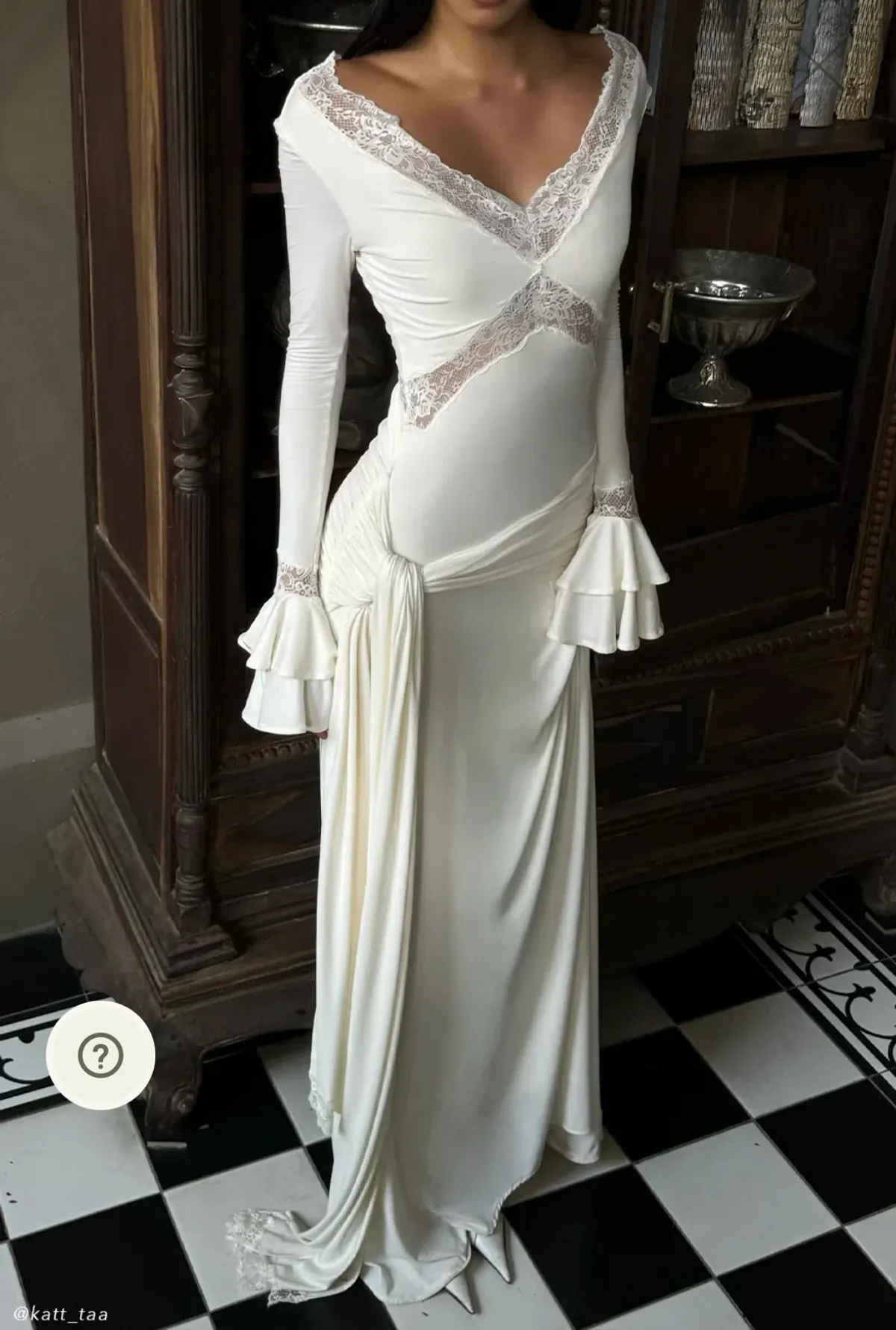 Meshki Electra Slinky Lace Maxi Dress Ivory Size 12 - Image 7