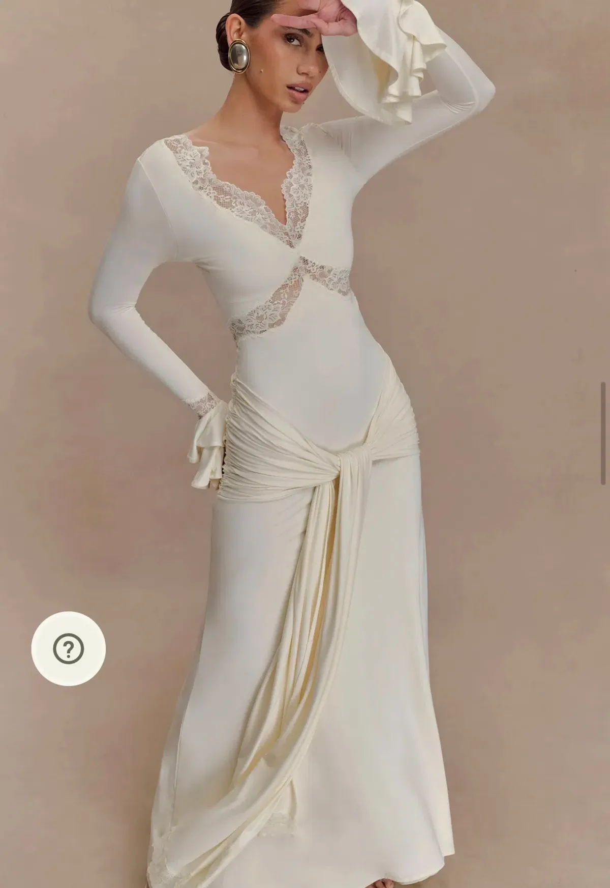 Meshki Electra Slinky Lace Maxi Dress Ivory Size 12 - Image 4