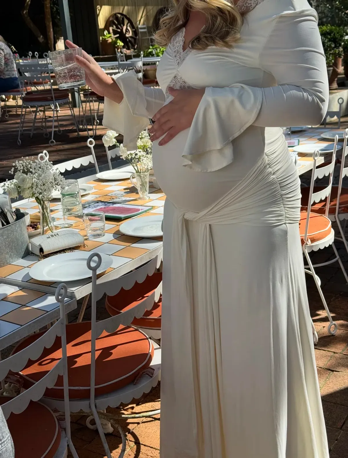 Meshki Electra Slinky Lace Maxi Dress Ivory Size 12 - Image 6