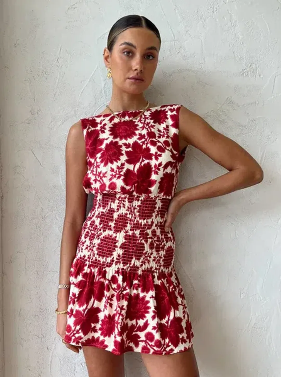 Sir the Label Cinta Open Back Dress Valentina Floral Red Size 0 / AU 6 for rent on The Volte - main image