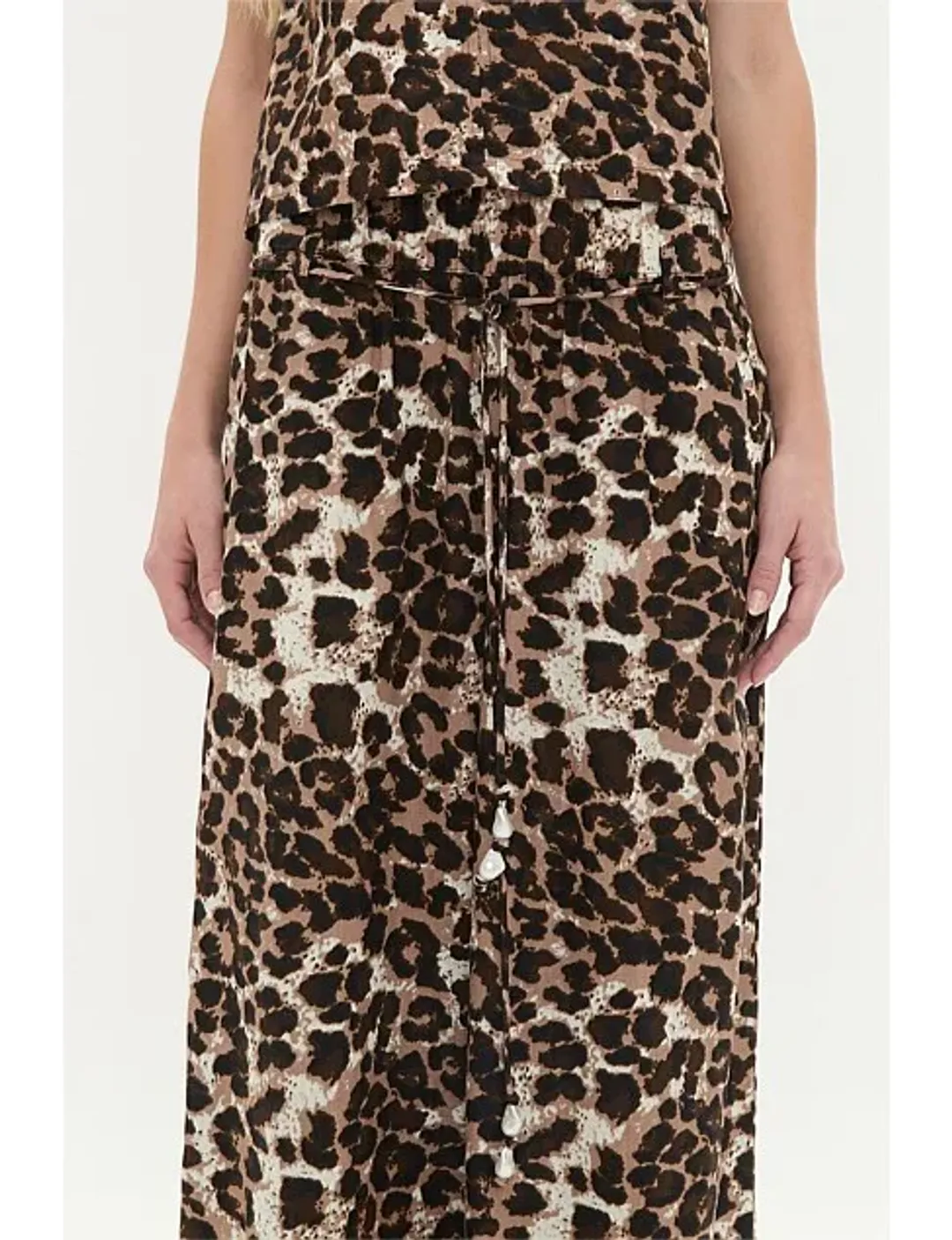 Aje Dessie Belted Relaxed Pant Animal Print Size 12 for rent on The Volte - main image