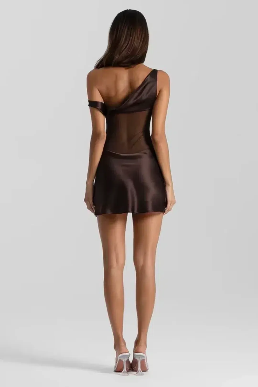 Natalie Rolt Elodie Mini Silk Brown Size 6 for rent on The Volte - main image
