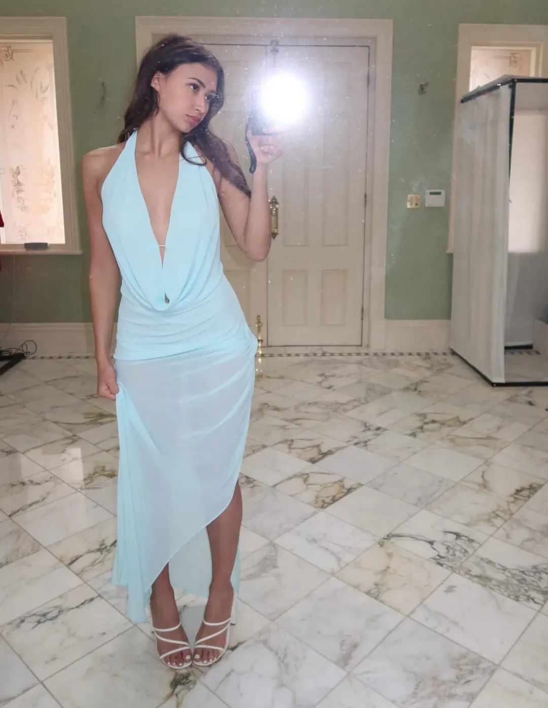 Natalie Rolt Anastasia Mini/Maxi Dress Baby Blue Size 6 for rent on The Volte - main image