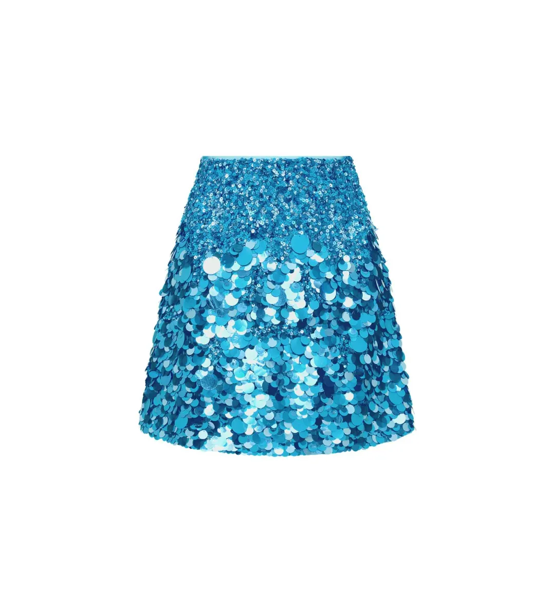 Aje Celeste Sequin Shell Top and Cherie Sequin Mini Skirt Set Azure Blue Size 8 for rent on The Volte - main image