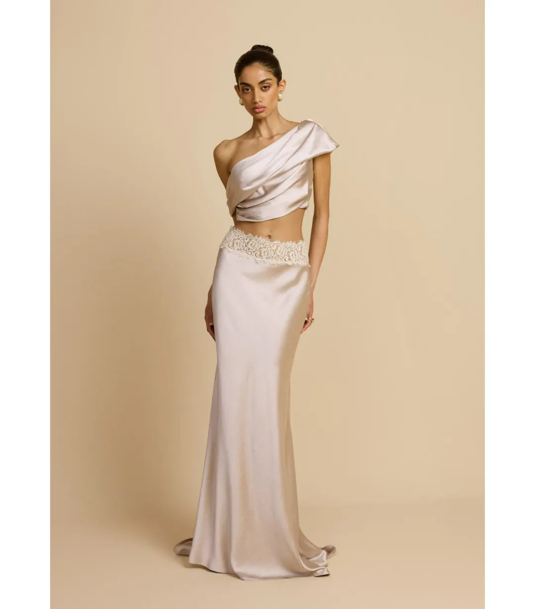 Arcina Ori Anaya Top and Maxi Skirt Oyster Pink Size XS / AU 6 for rent on The Volte - main image