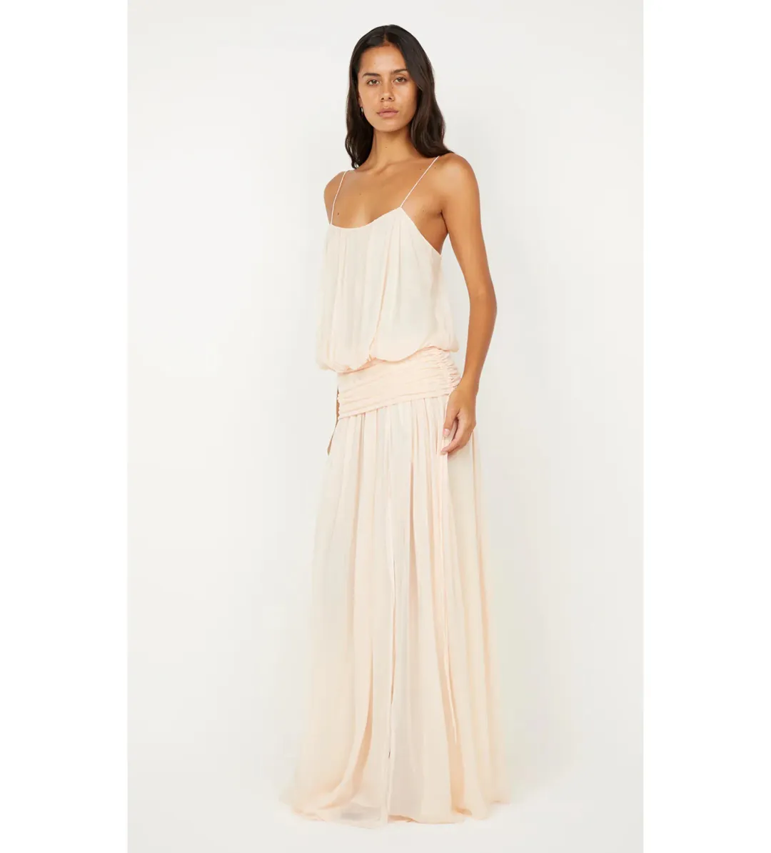 Bec and Bridge Camille Blouson Maxi Dress in Peach Size AU 6 for rent on The Volte - main image