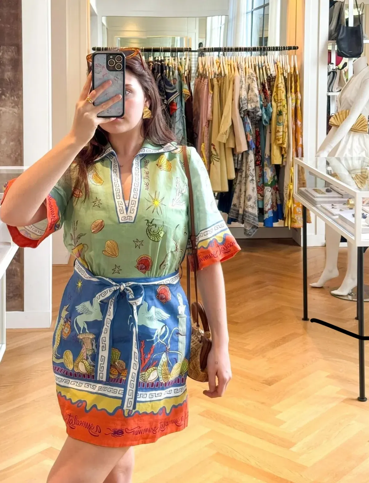 Alemais Surrealist V Neck Mini Dress Multi Print Size 14  - Image 4