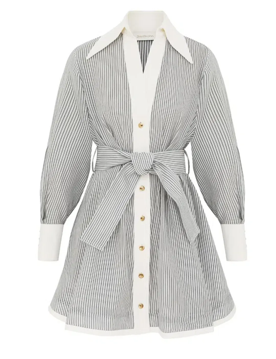 Zimmermann The Hypnotic Tuck Mini Dress in Stripe Size 0/AU 8  for rent on The Volte - main image