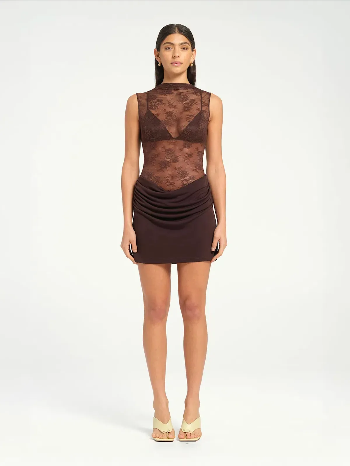 Benni Darby Mini Dress Chocolate Size 8/AU 8 - Image 1