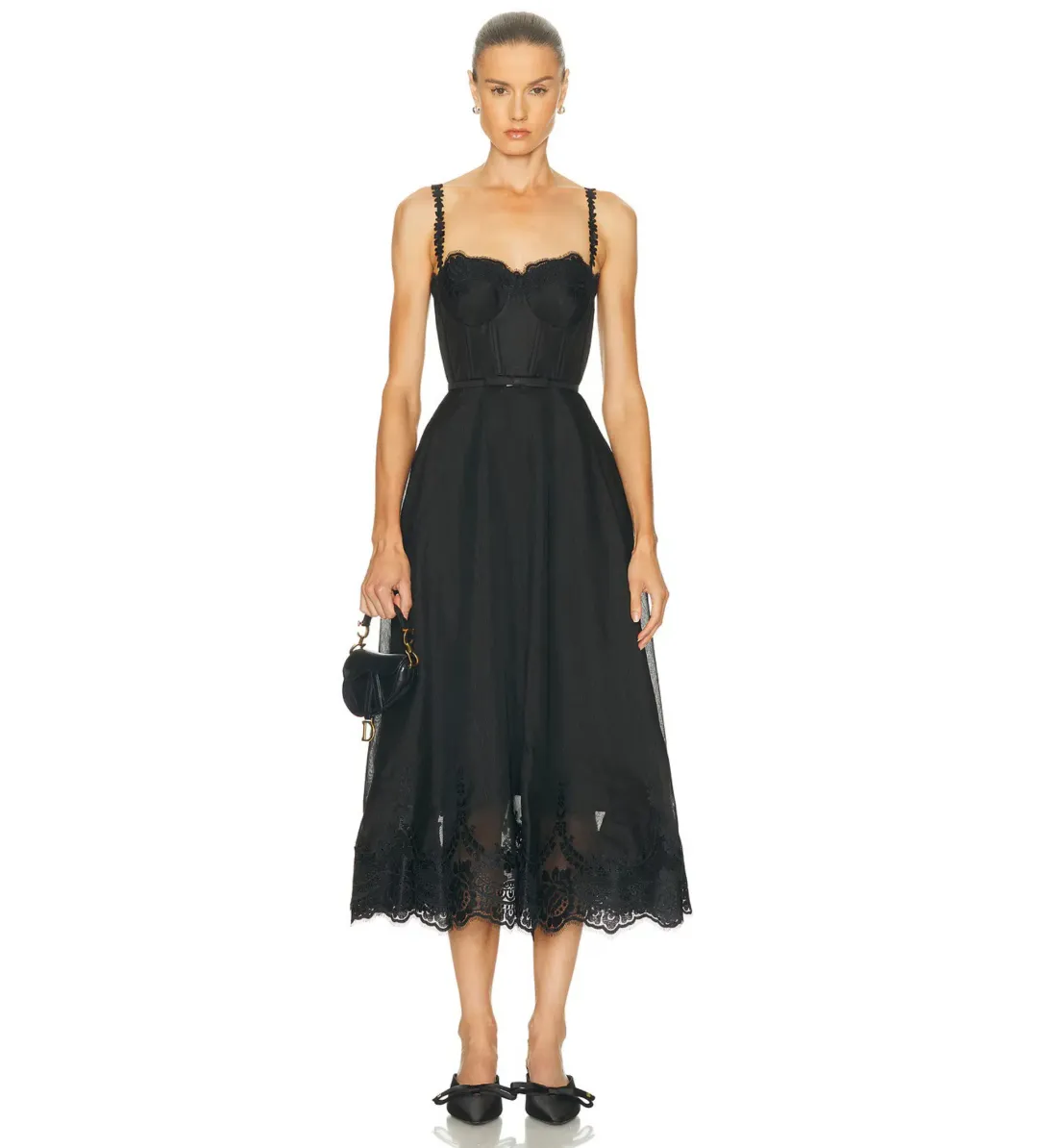 Zimmermann Hypnotic Lace Trim Gown Black Size 1 AU 10 for rent on The Volte - main image