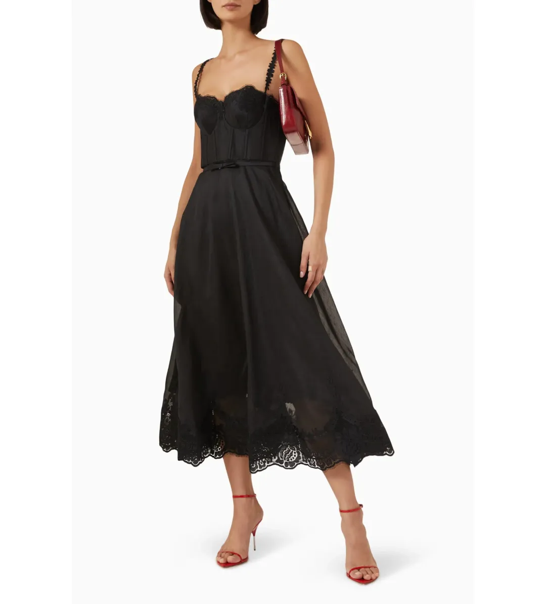 Zimmermann Hypnotic Lace Trim Gown Black Size 1 AU 10 for rent on The Volte - main image