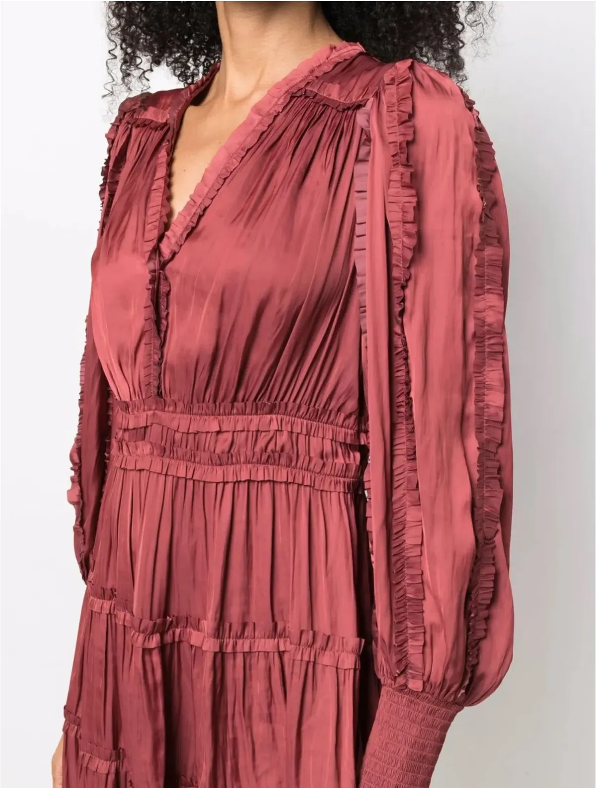 Ulla Johnson Flared V-neck Mini Dress In  Dessert Rose Size US 10/ AU 14 - Image 2