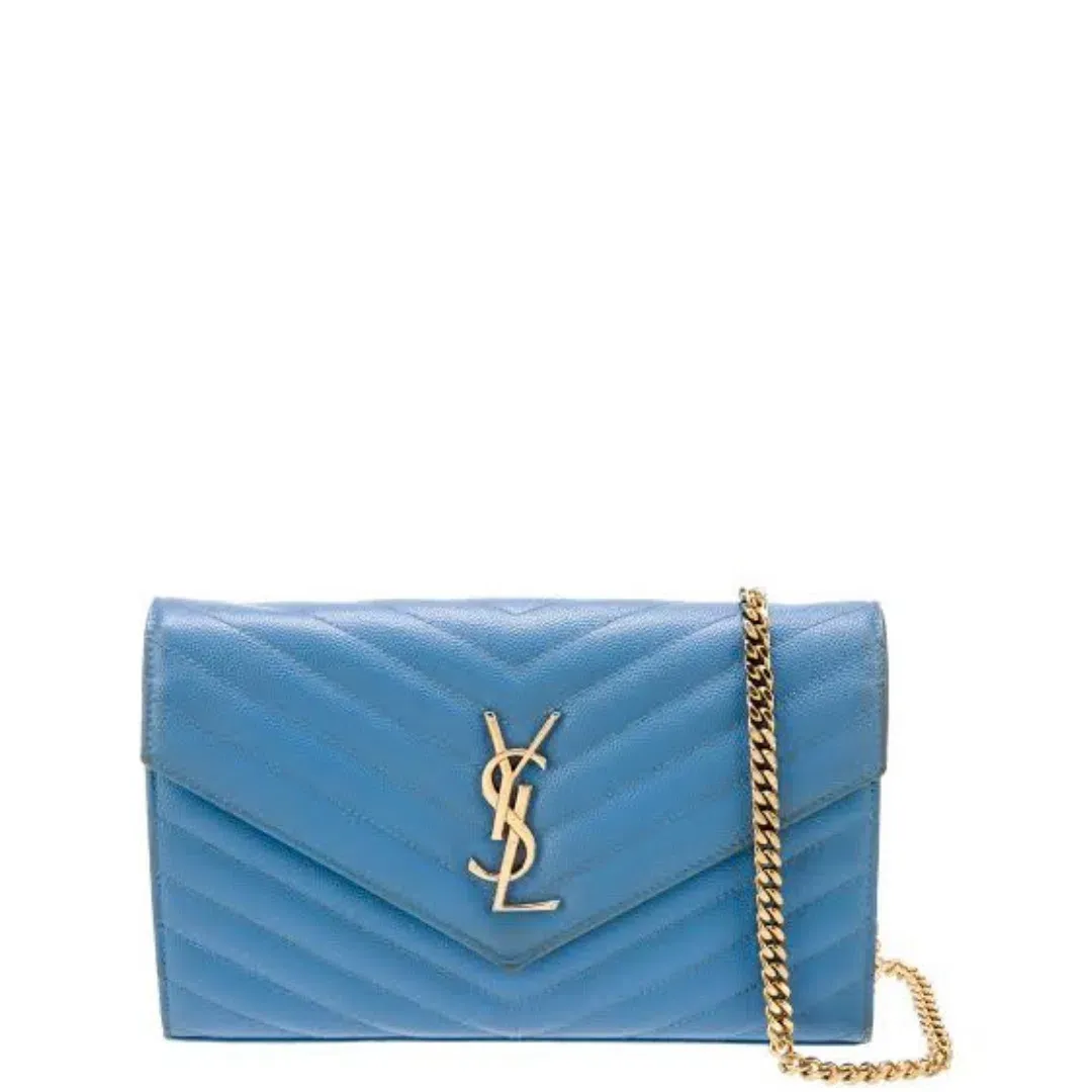 YSL Flap Pouch Baby Blue for rent on The Volte - main image