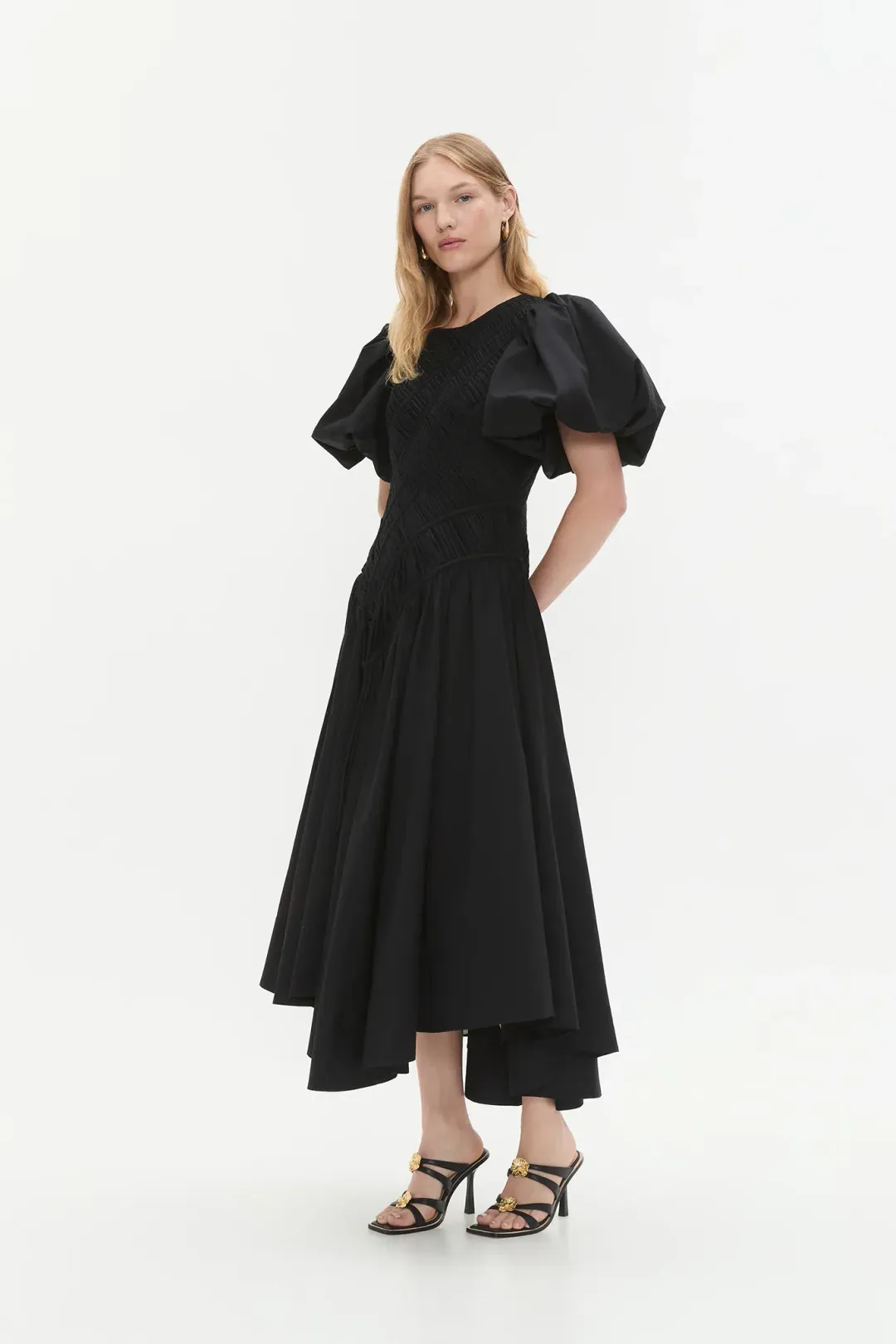 Aje Wisteria Midi Dress Black Size 12 for rent on The Volte - main image