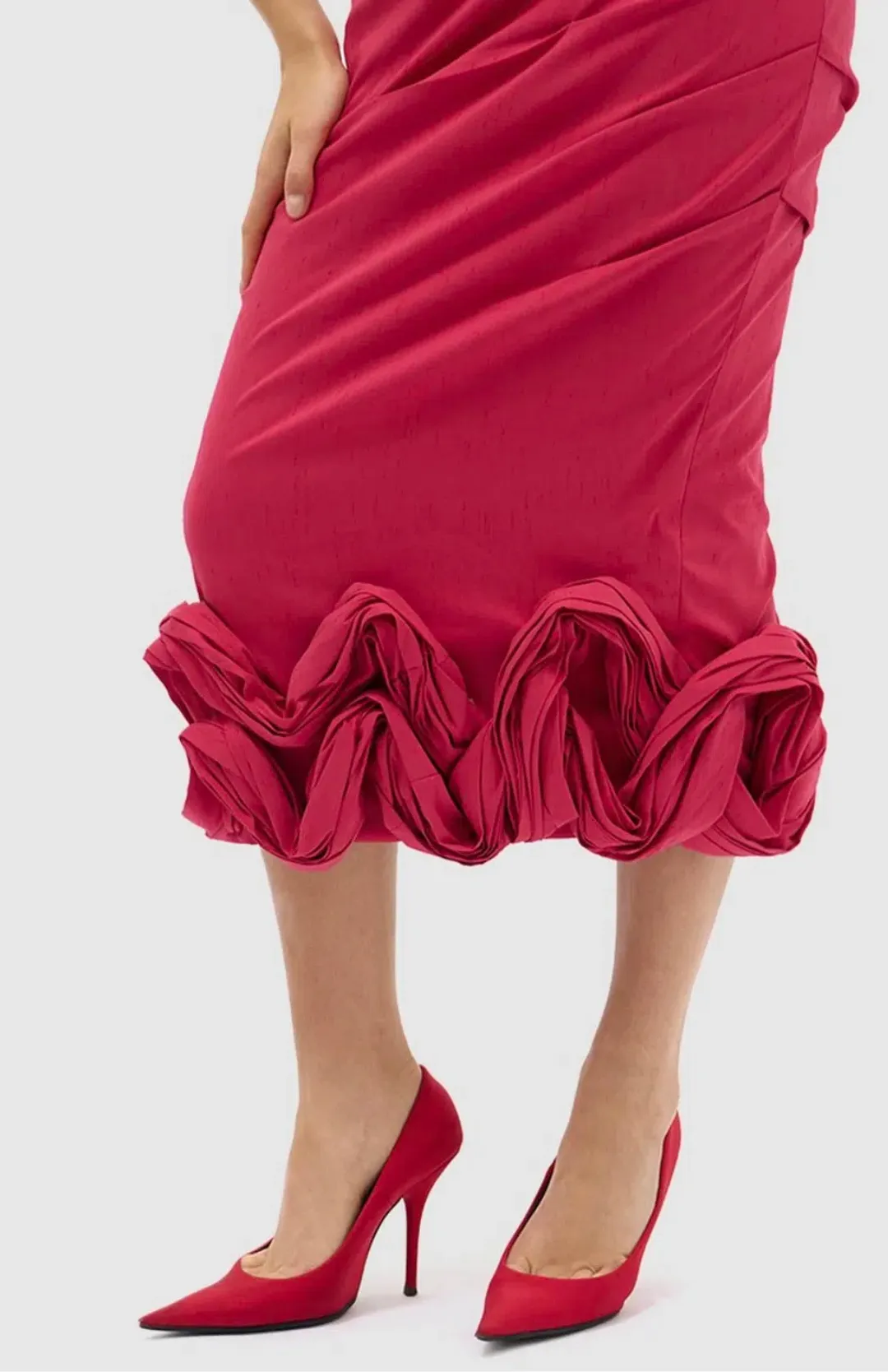 Rachel Gilbert Ochre Midi Dress Red Size 0 / AU 6 for rent on The Volte - main image