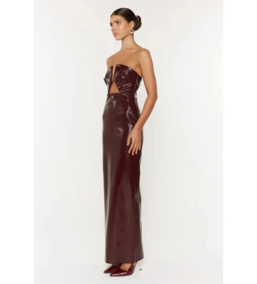 She is Olla Sole Midi Dress in Brown Size XS/ AU 6 for rent on The Volte - main image