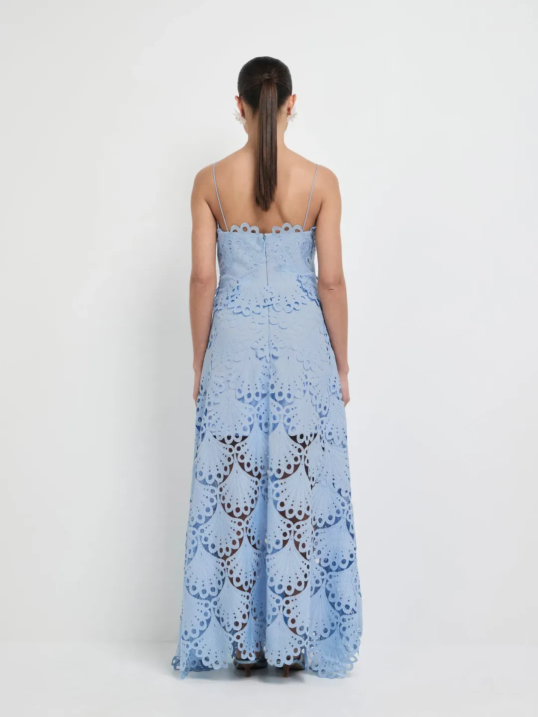 Sheike Ella Lace Maxi Dress Blue Size AU 8 for rent on The Volte - main image
