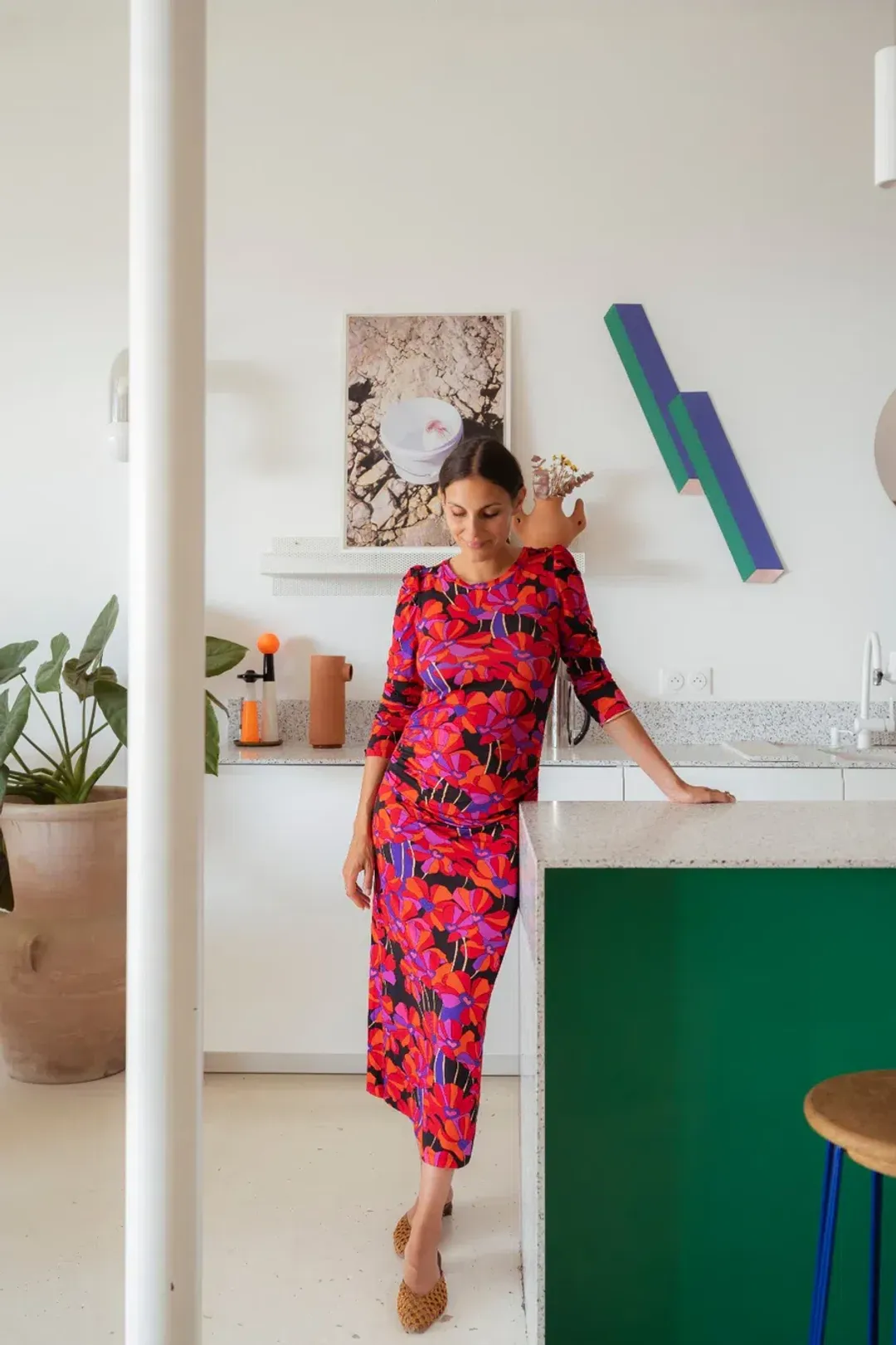 Paloma Wool Thelma Flower Power Pregnancy Dress Multi Floral Size 10 for rent on The Volte - main image