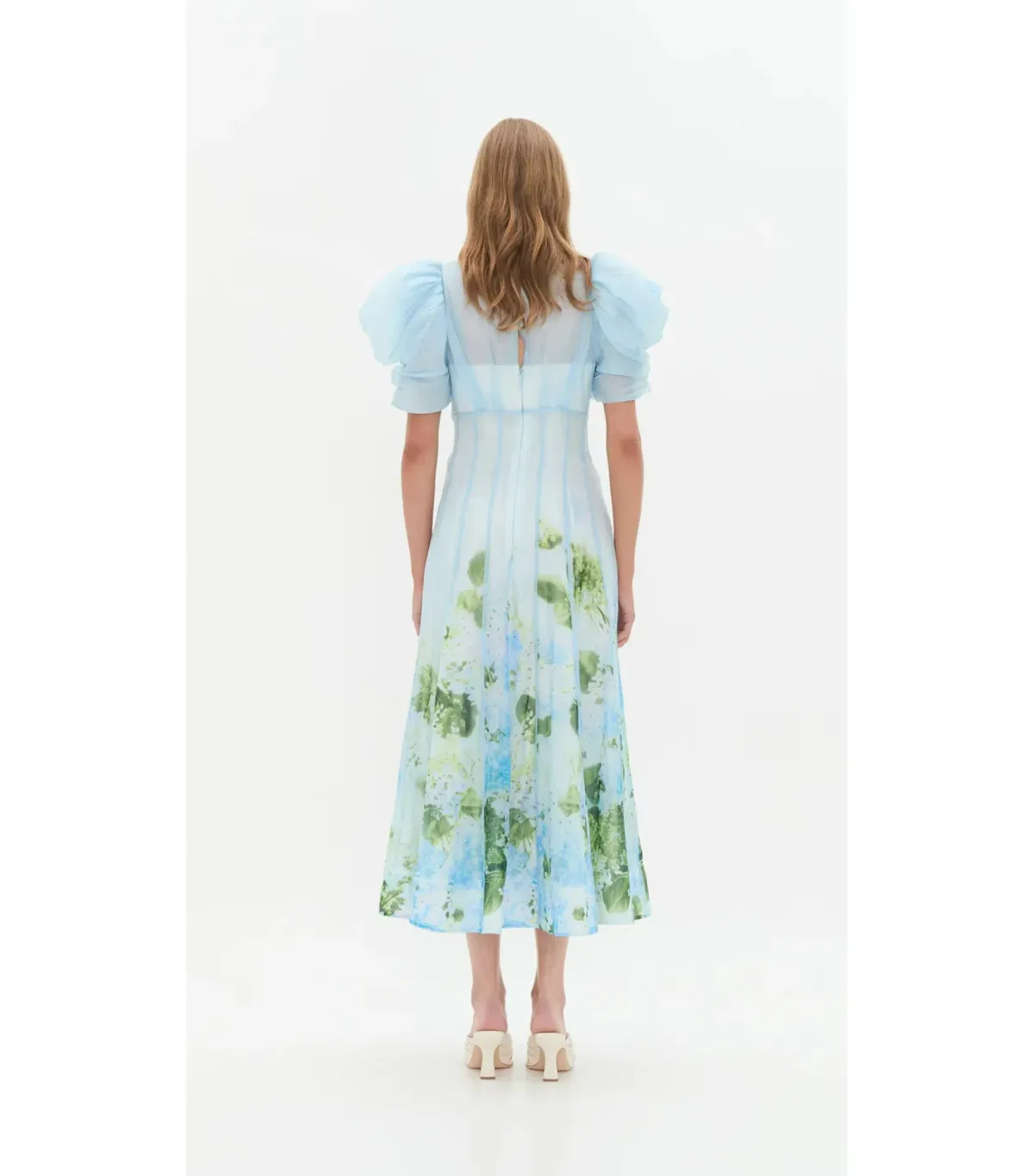 Aje Clementine Midi Dress in Blue Hydrangea Size AU 10 - Image 3