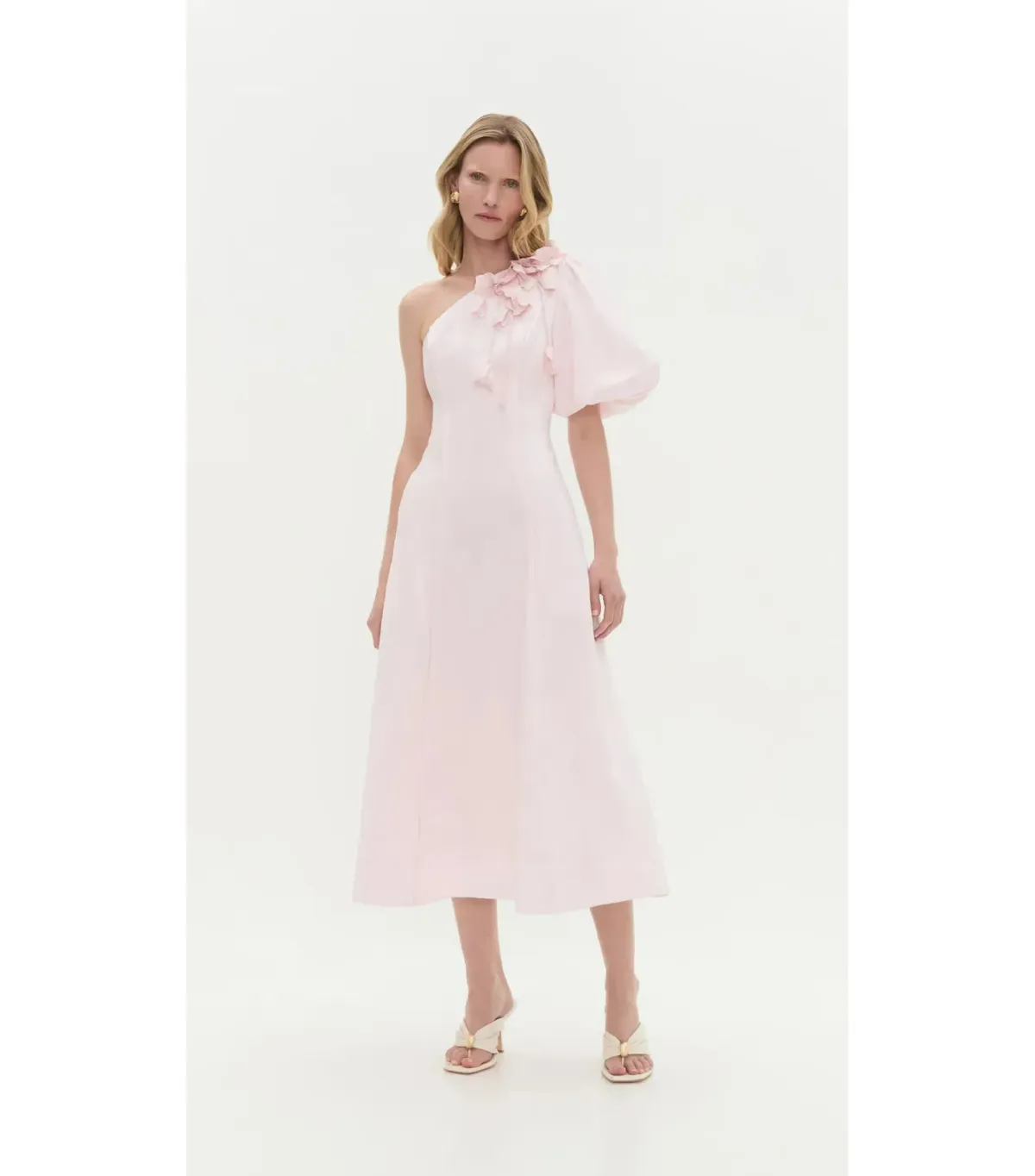 Aje Camille Midi Dress in Pastel Pink Size AU 10 - Image 1