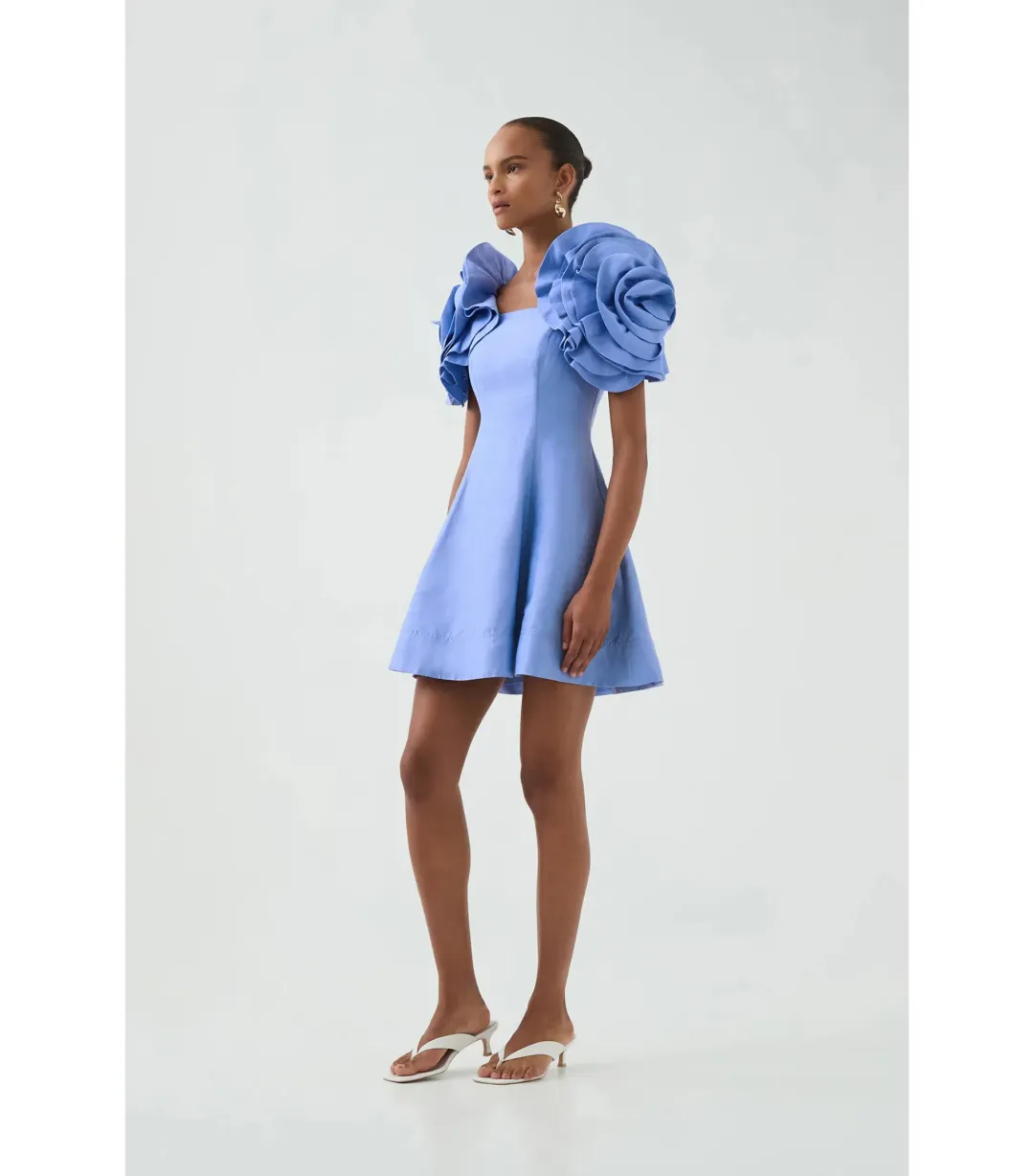 Aje Twyla Mini Dress in Oyster Blue Size AU 8 for rent on The Volte - main image