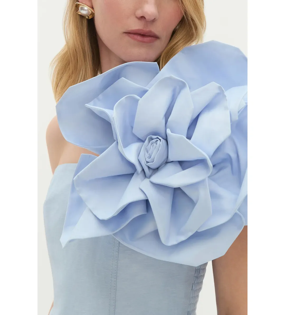 Aje Florence Mini Dress Icy Blue Size 10  for rent on The Volte - main image