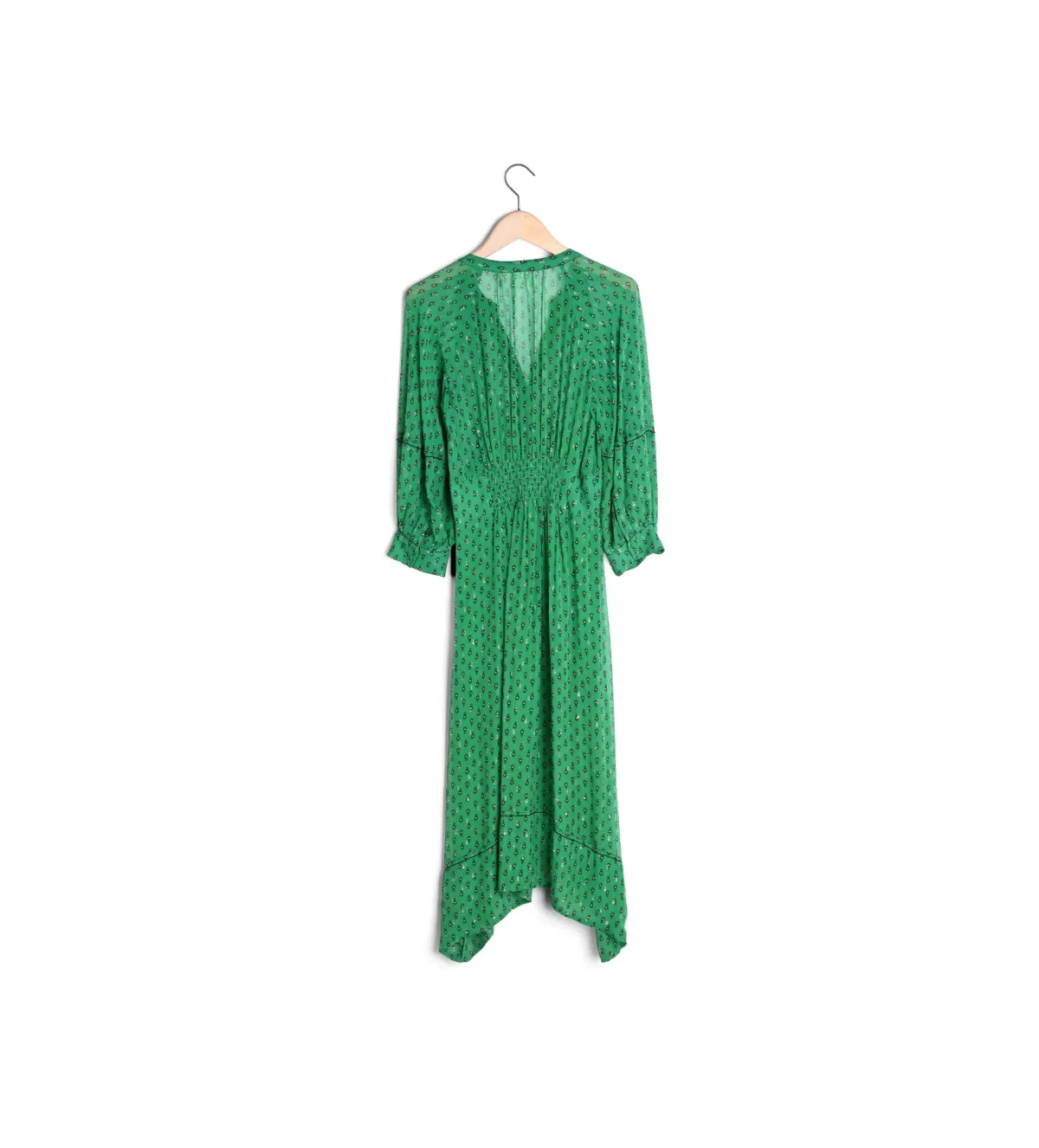 Ba&Sh Cyana Midi Dress Green Print Size 1/AU 8-10 - Image 9