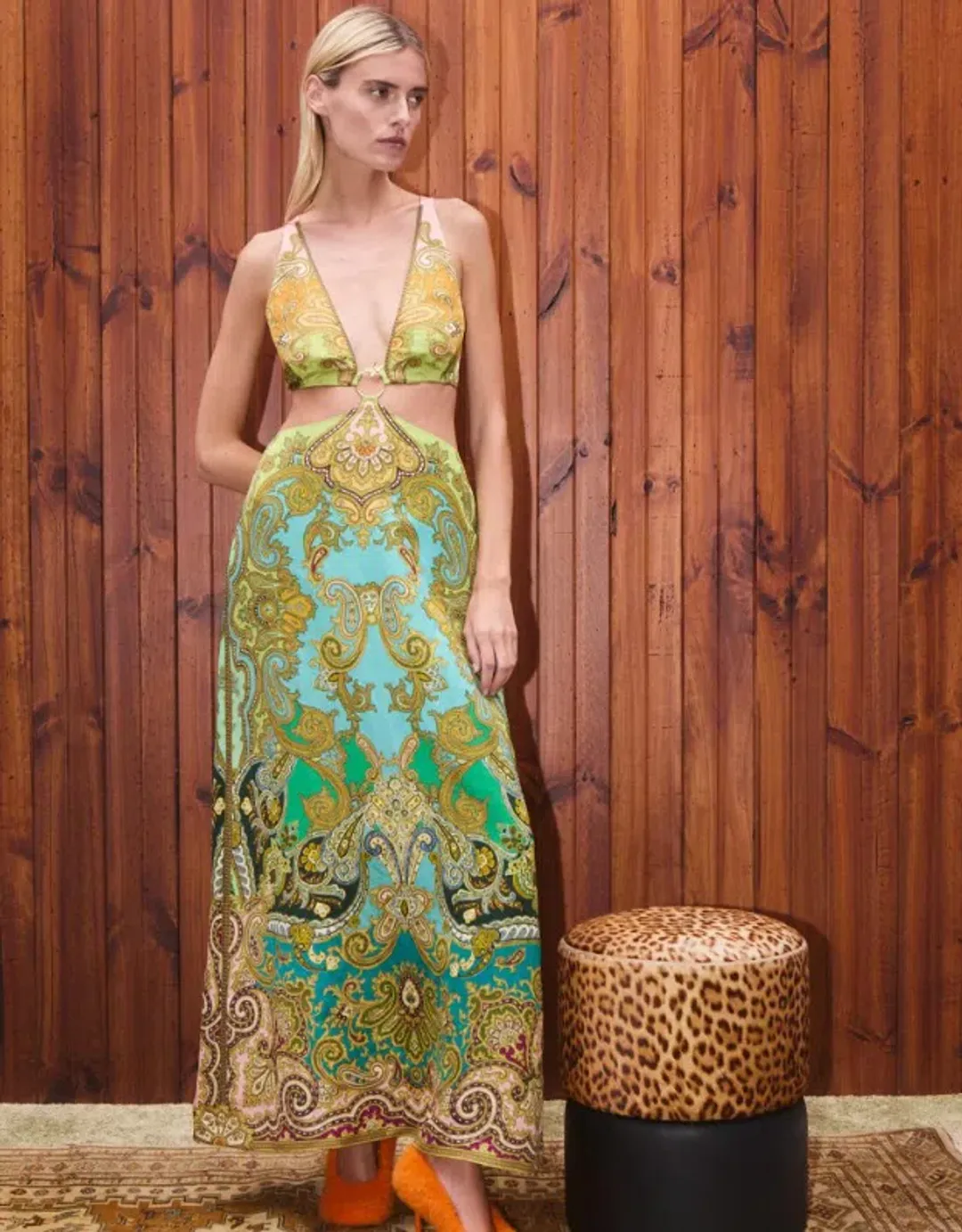 Alemais Clemenza Cut Out Midi Dress Size AU 12  for rent on The Volte - main image