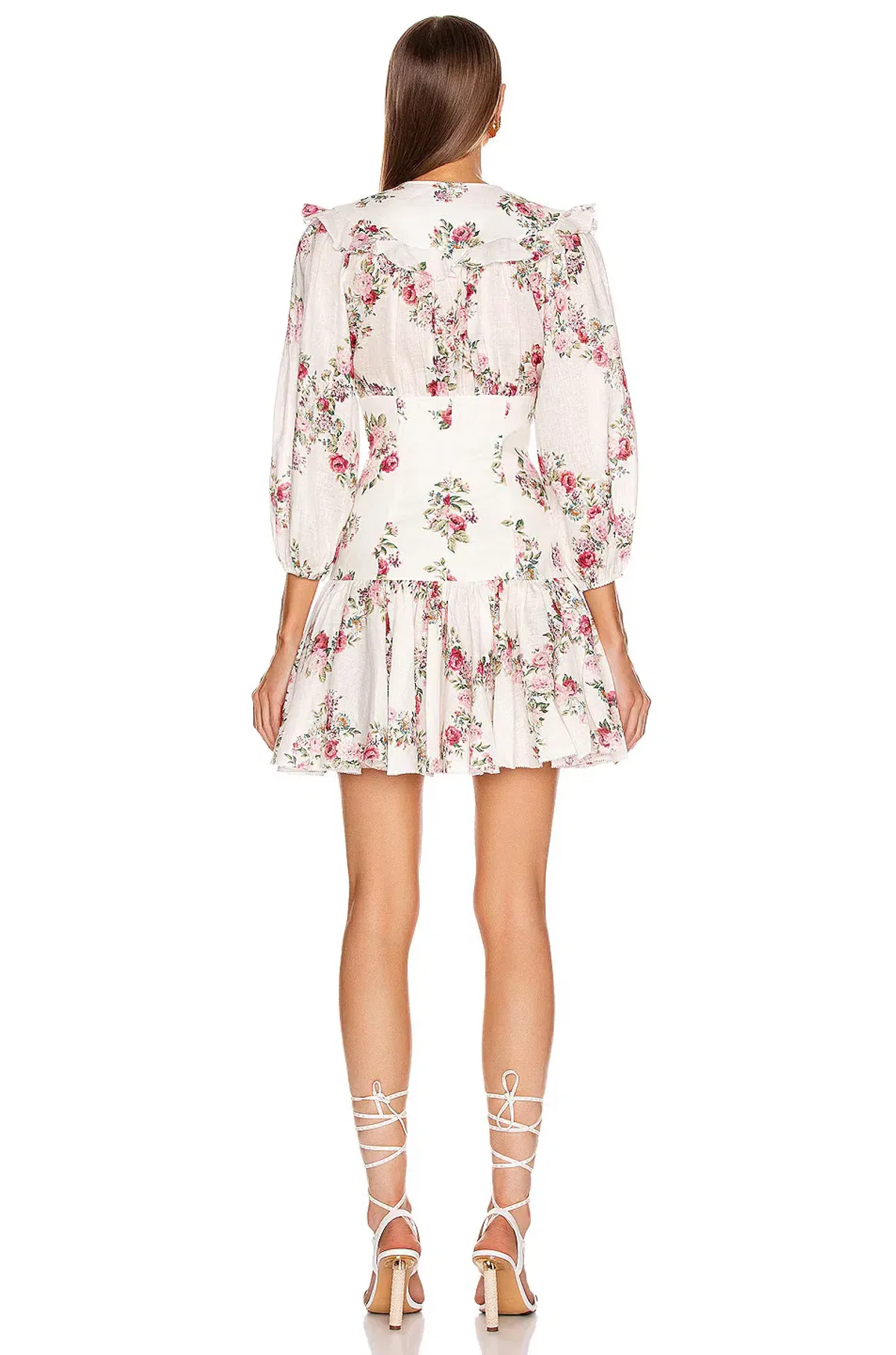 Zimmerman Honour Corset Mini Dress Cream Floral Print Size 6 - Image 2