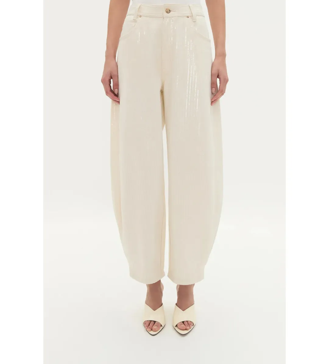 Aje Reflect Denim Barrel Jeans Daylight Size 10 for rent on The Volte - main image