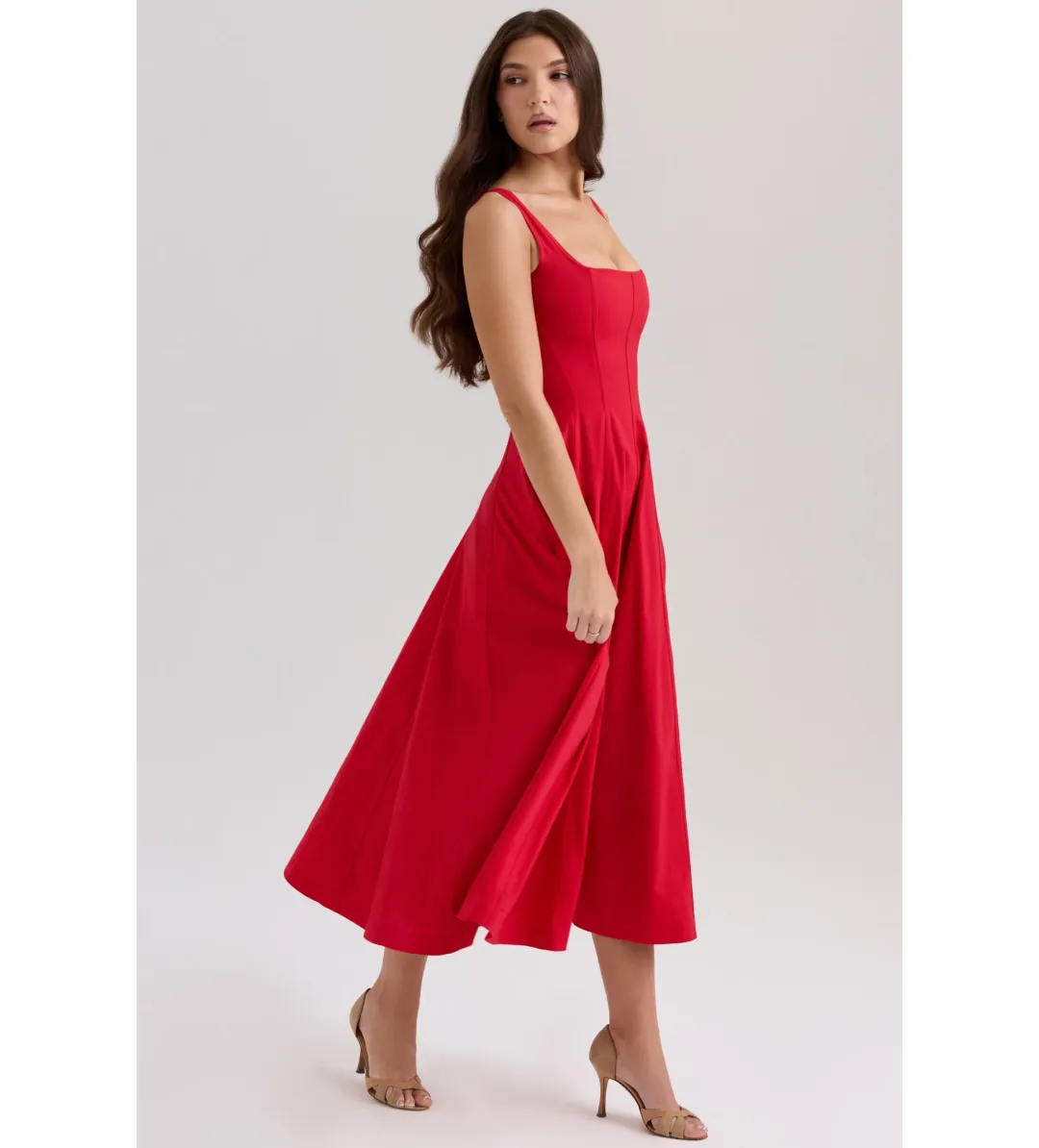 House Of CB Mariabella Long Midi Dress Red Size 14 for rent on The Volte - main image