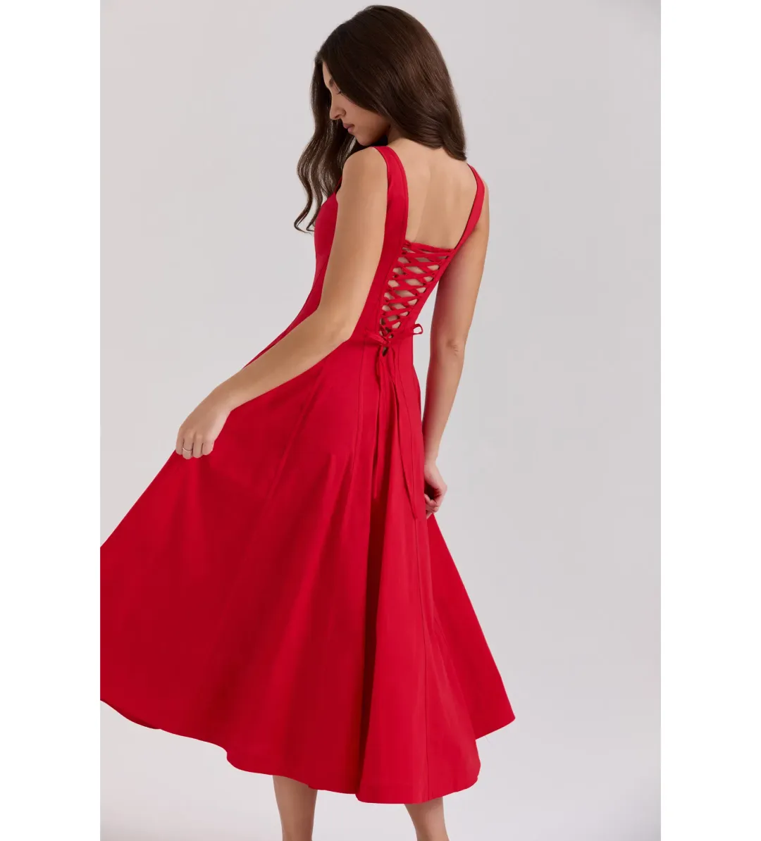 House Of CB Mariabella Long Midi Dress Red Size 14 for rent on The Volte - main image