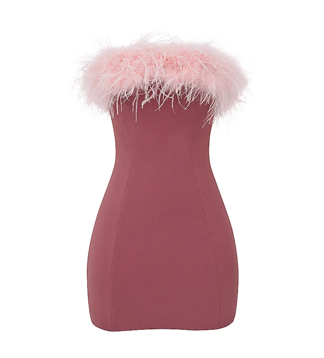 House Of Cb Alexa Warm  Mini Dress Size Pink Feather XS/ AU 6 for rent on The Volte - main image