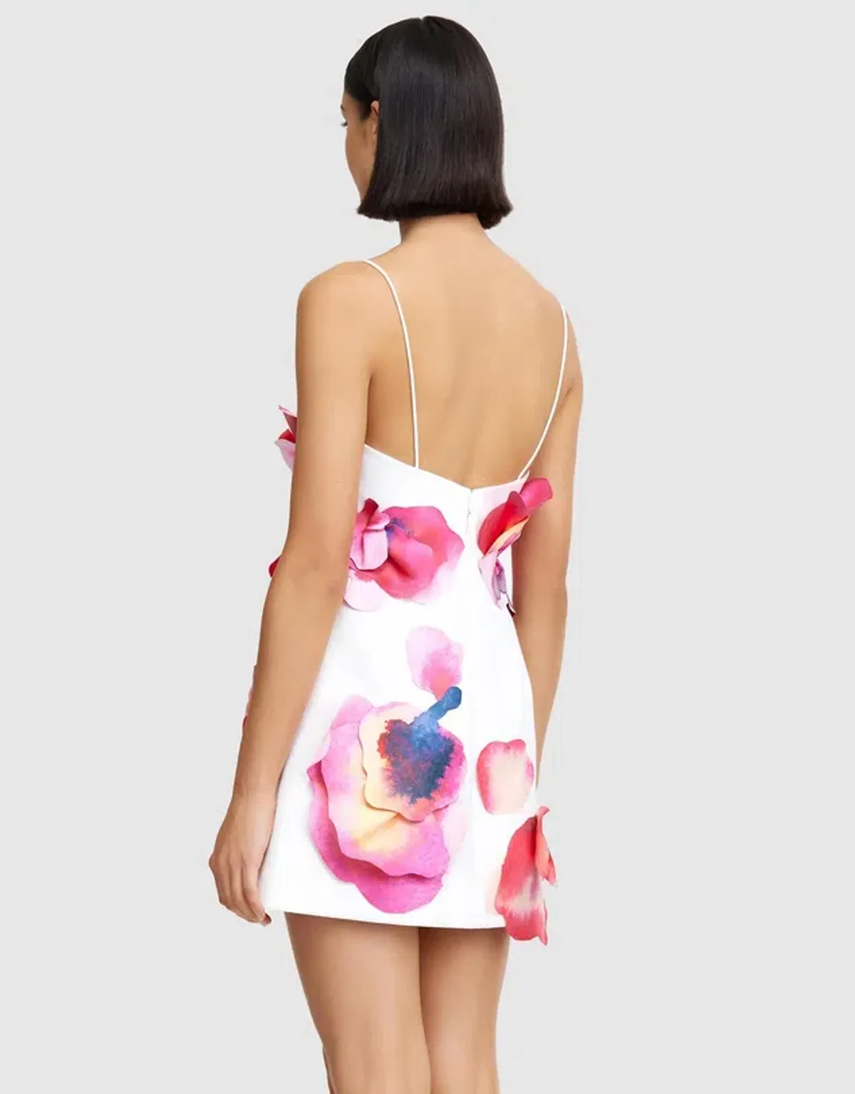 Acler Miltonrise Mini Dress White Floral Size 8 - Image 3