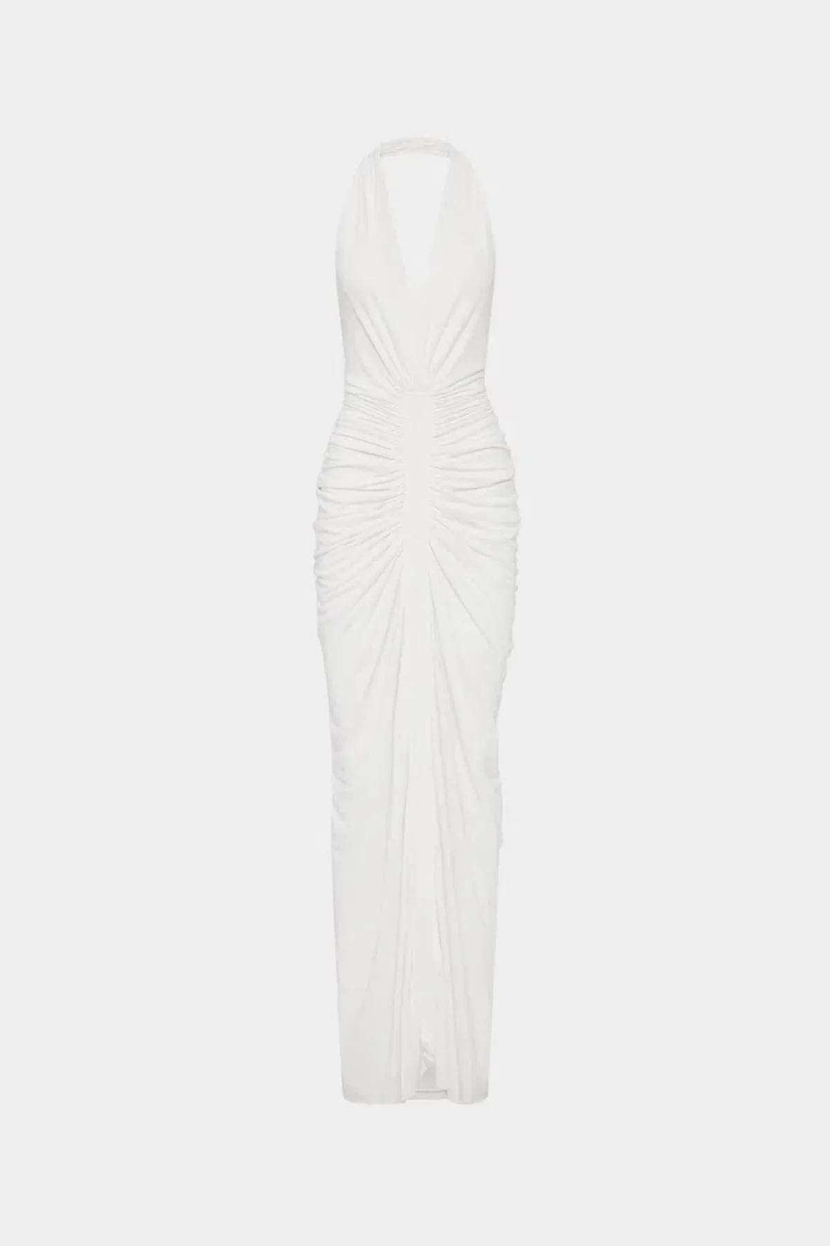 Misha Collection The Venus Gathered Cupro Maxi Dress Ivory Size 6 - Image 4