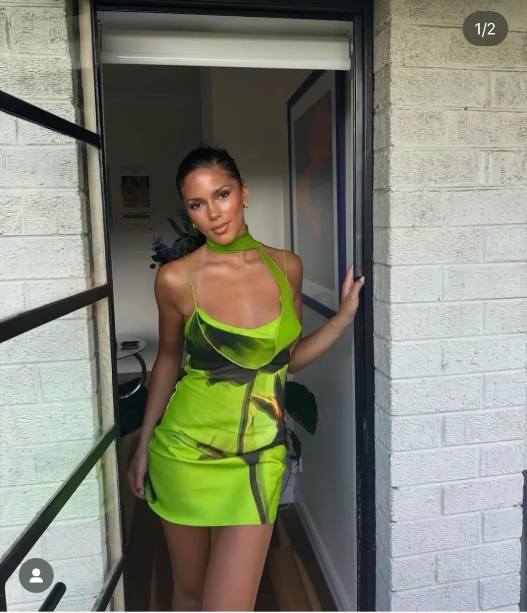 Rat & Boa Orisha Mini Dress Green Size 10 for rent on The Volte - main image