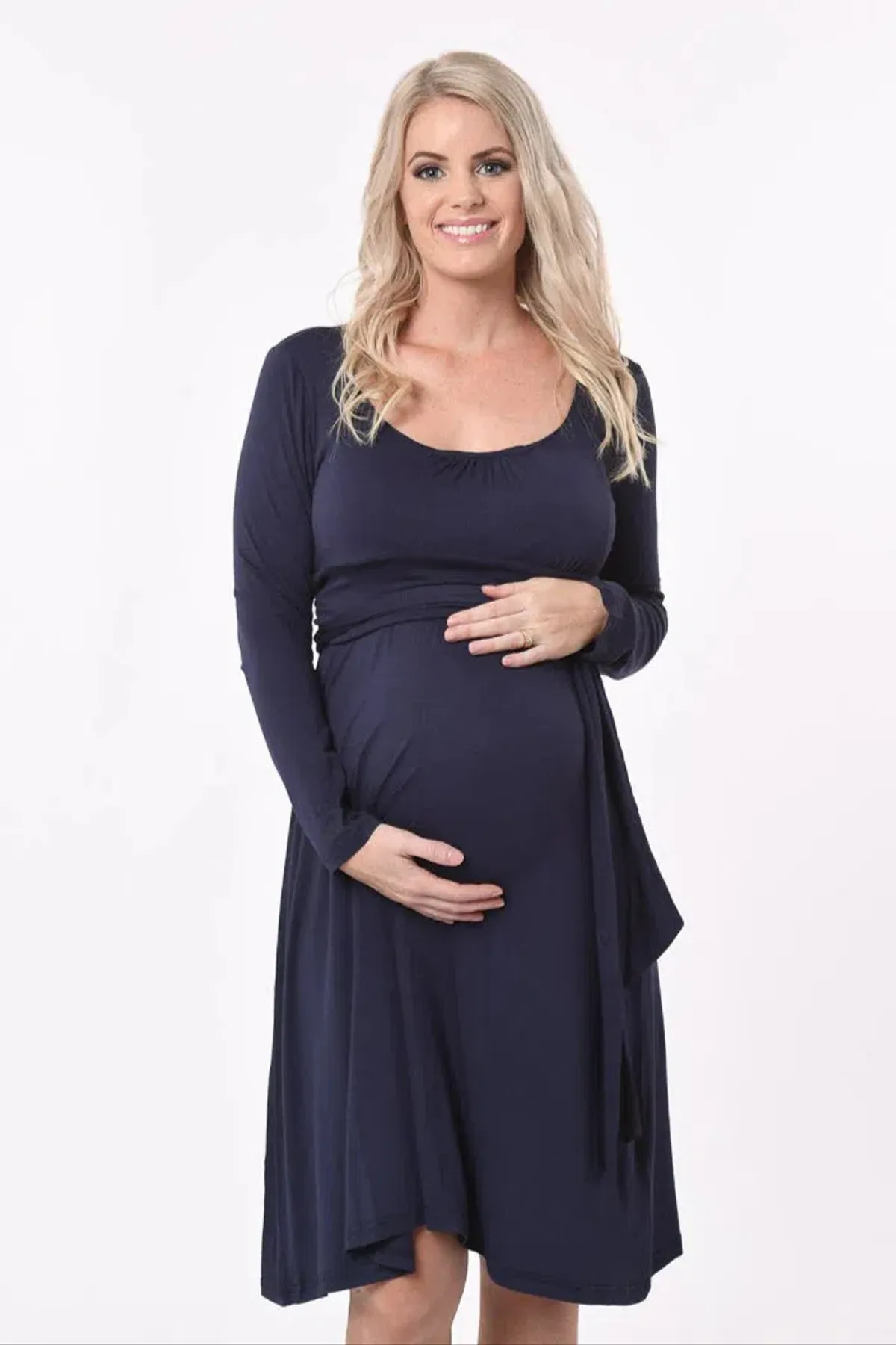 Meamama Navy Long Sleeve Bella Maternity Dress Navy Size 14 - Image 5