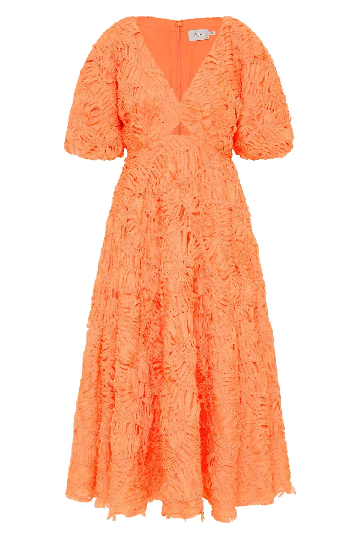 Aje Apricot Florential Textured Midi Dress Size 10 - Image 2