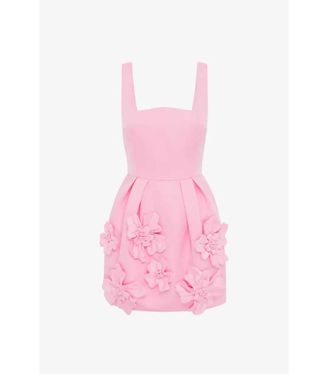 Leo Lin Piper Floral Appliqué Bell Shape Mini Dress Baby Pink Size AU 12 for rent on The Volte - main image