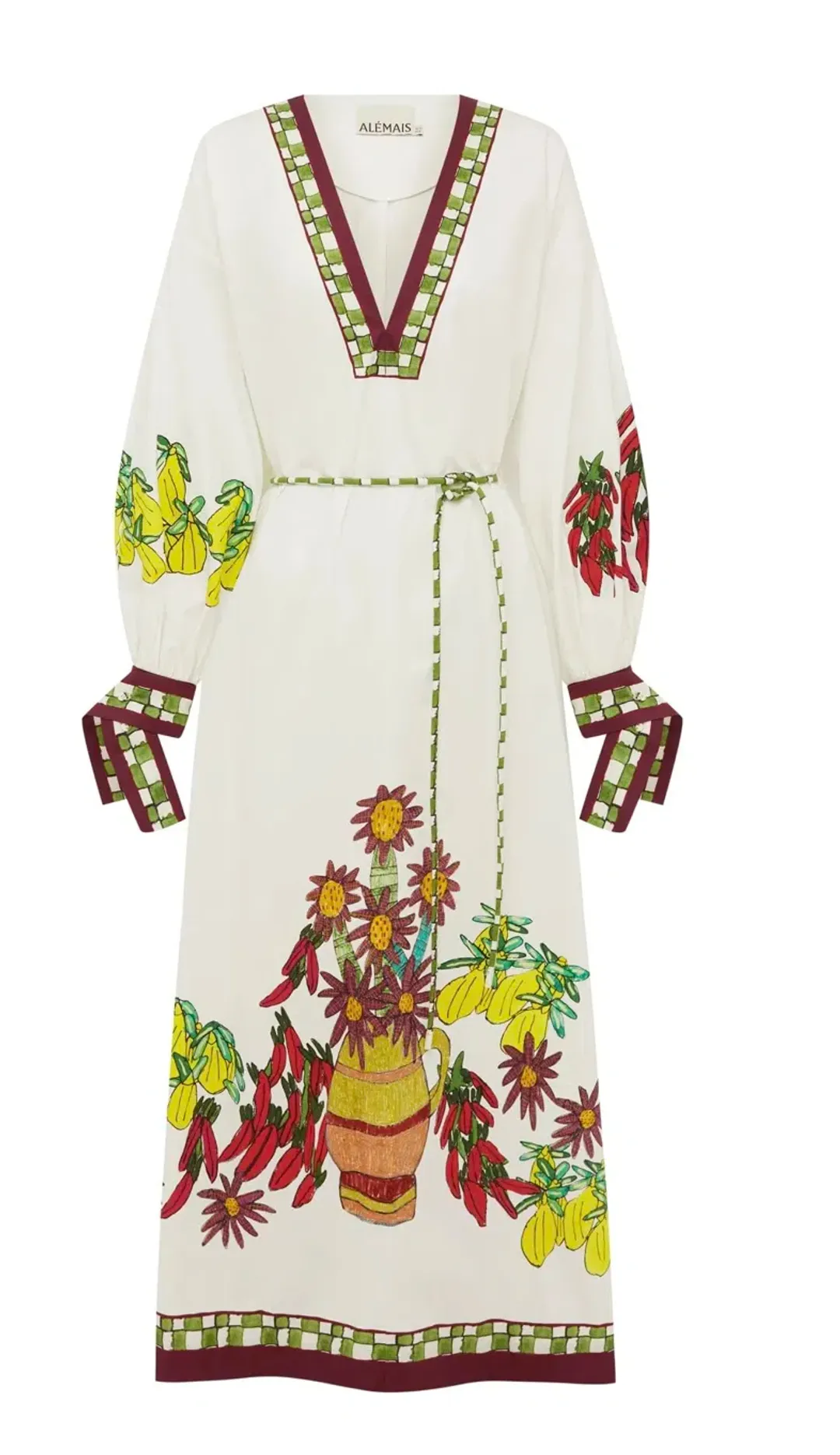 Alemais Katerina V Neck Midi Dress Size 10  for rent on The Volte - main image