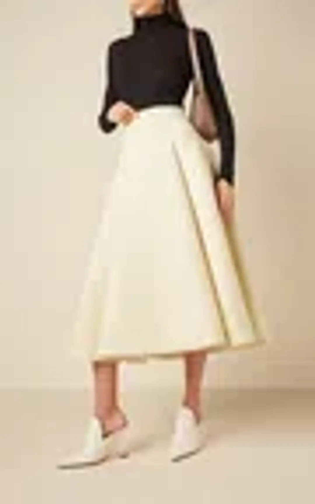 Bottega Veneta Compact-Knit Wool Midi Skirt Size 8 for rent on The Volte - main image
