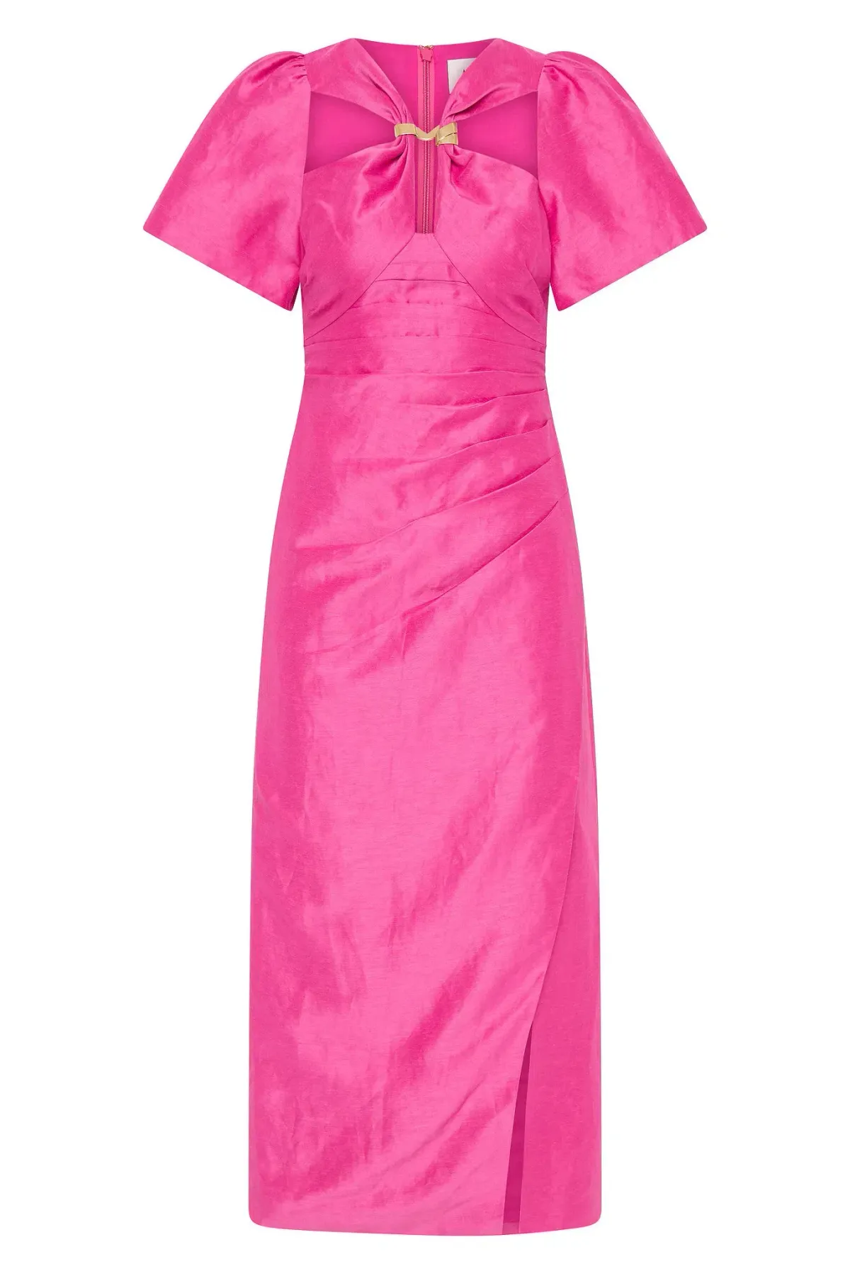 Aje Presence Twisted Midi Dress Pink Size 12 - Image 5