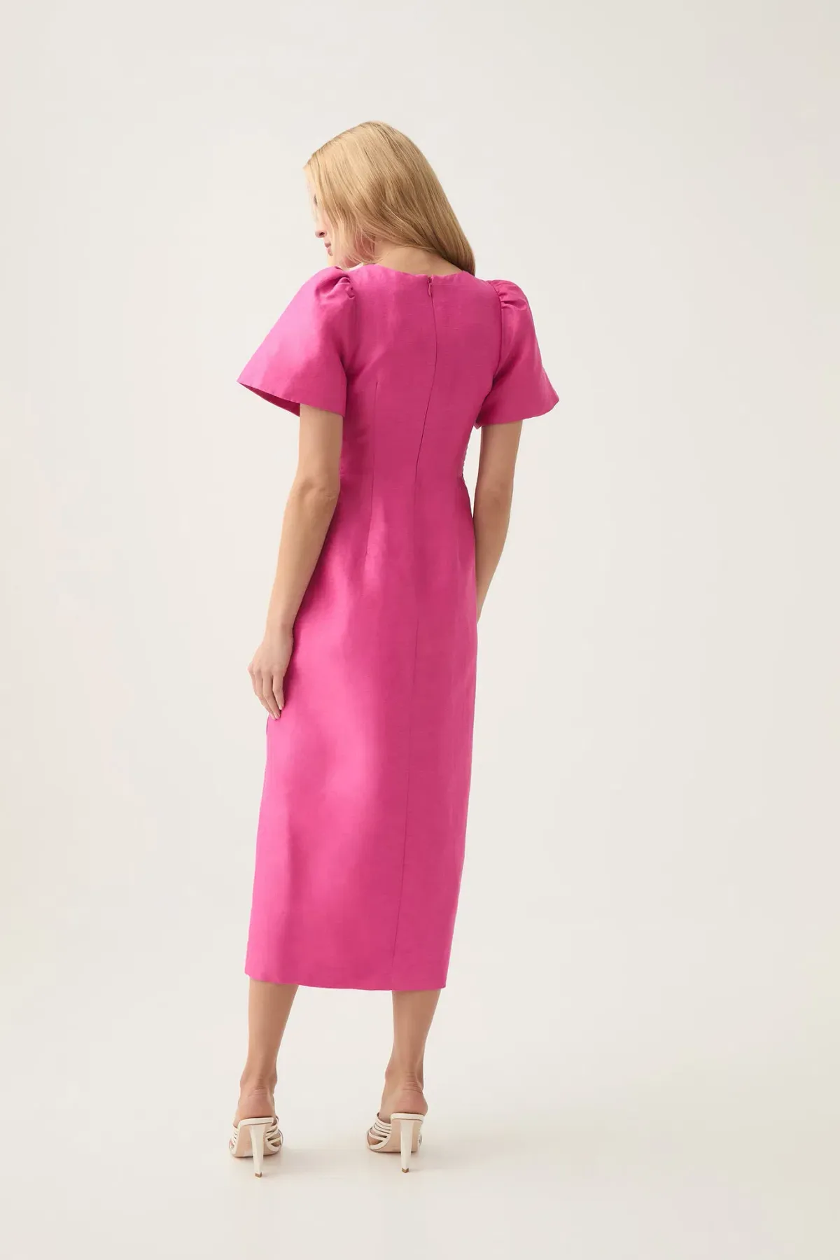 Aje Presence Twisted Midi Dress Pink Size 12 - Image 4