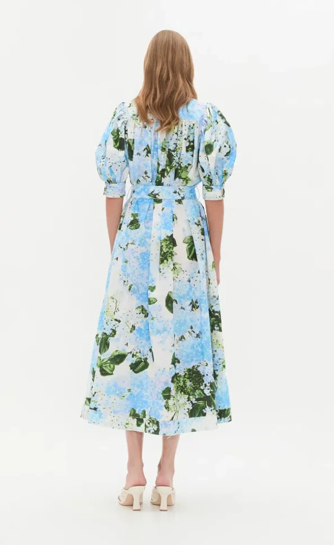 Aje Manifest Midi Dress Blue Multi Size 12 for rent on The Volte - main image