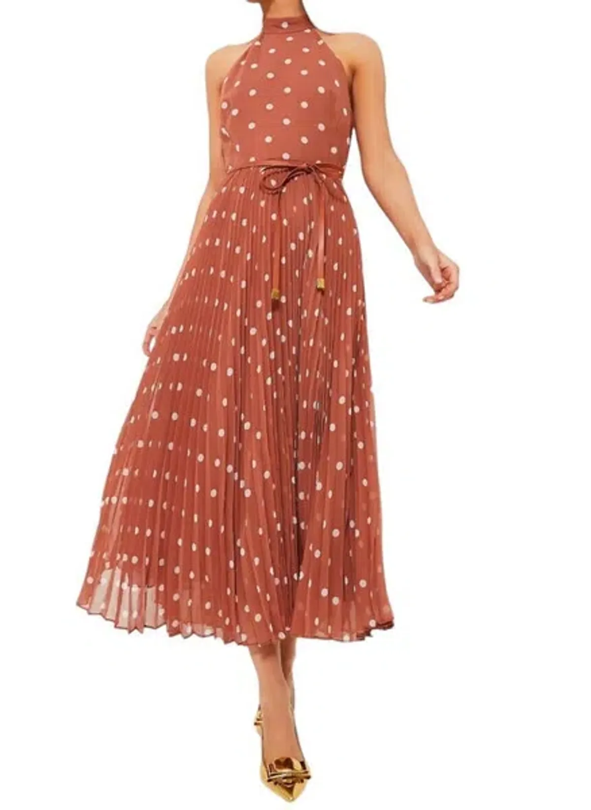 Zimmermann Sunray Picnic Dress Aragon/Cream Polka Dot, Leather Tie Belt Size 4/AU16 - Image 5