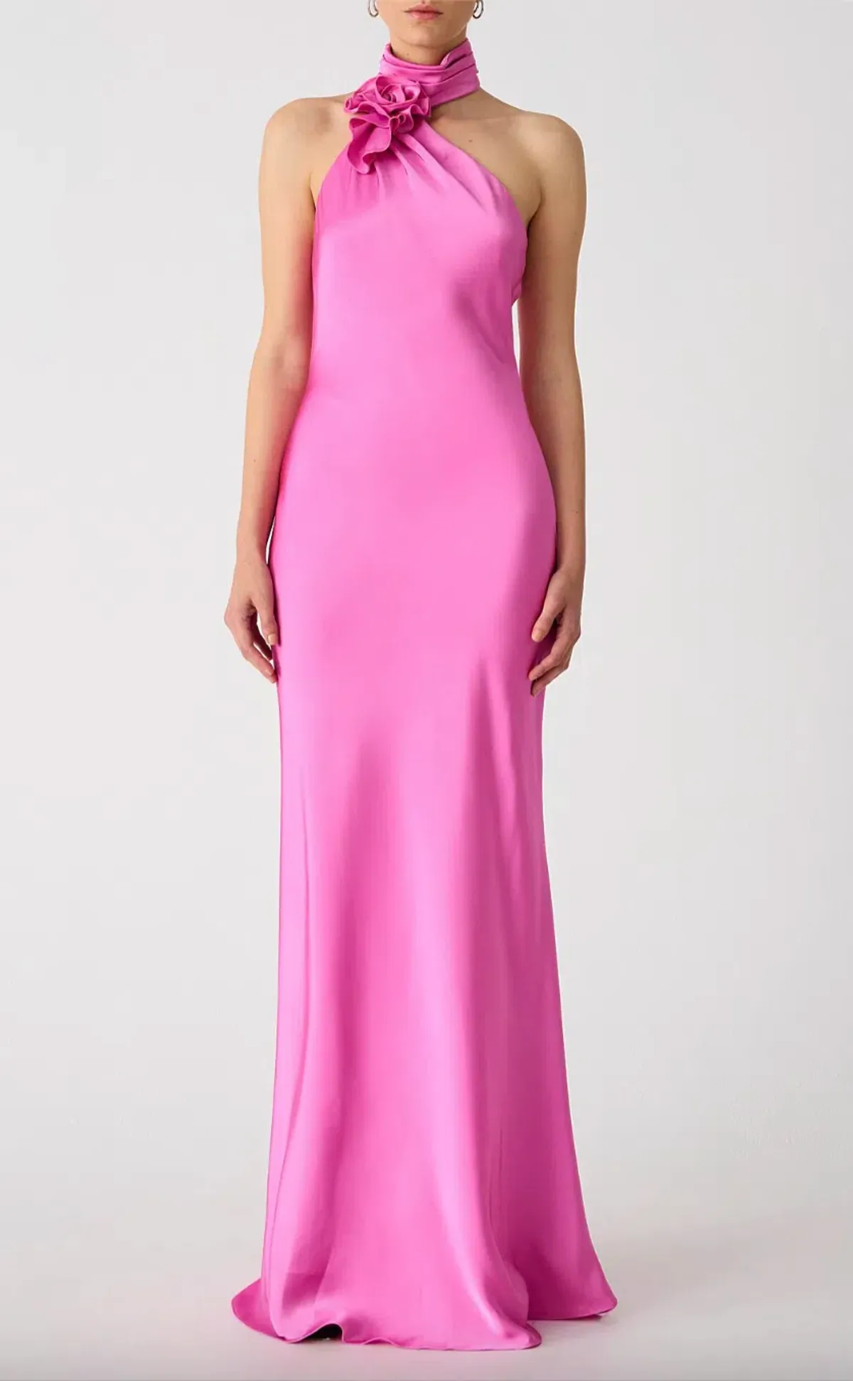 MISHA Teresa Rosette Detail Satin Gown Size 8 - Image 3